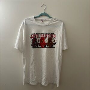 White Line Dancing Graphic T-Shirt